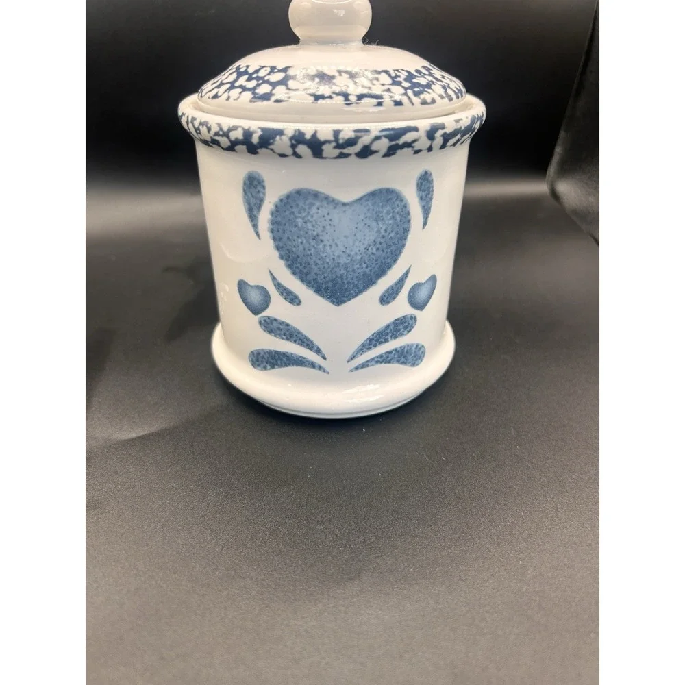 Corell Country Blue Hearts Kitchenware Canister Small